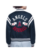LA Angels Printed Logo Varsity Satin Jacket
