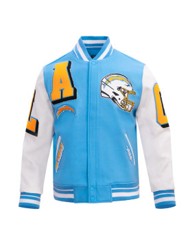 LA Chargers Mashup Rib Varsity Wool/Leather Jacket