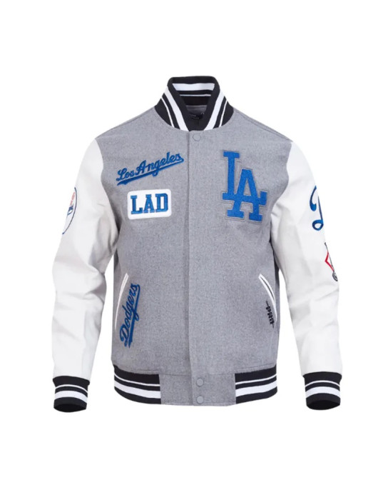 LA Dodgers Area Code Classic Rib Varsity Jacket
