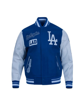 LA Dodgers Area Code Classic Rib Varsity Jacket