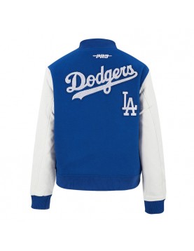 LA Dodgers Game Day Classics Royal Varsity Wool/Leather Jacket