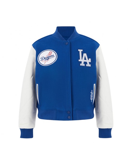 LA Dodgers Game Day Classics Royal Varsity Wool/Leather Jacket