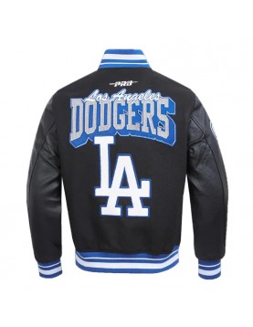 LA Dodgers Team Badge Classic Rib Varsity Jacket