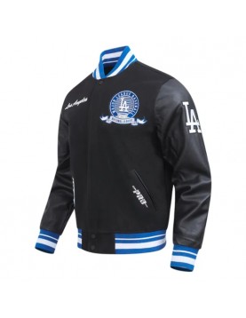 LA Dodgers Team Badge Classic Rib Varsity Jacket