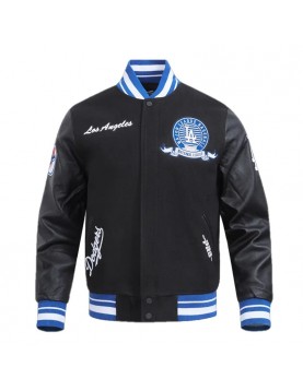 LA Dodgers Team Badge Classic Rib Varsity Jacket
