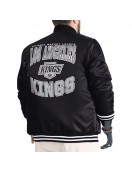 LA Kings Adaptive Bold Logo Varsity Satin Jacket