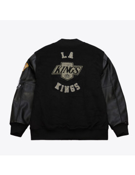 LA Kings Black Out Team Logo Varsity Jacket