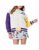 LA Lakers Color Block Bomber Full-Snap Jacket