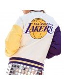 LA Lakers Color Block Bomber Full-Snap Jacket