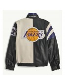 LA Lakers Retro Full Zip Leather Jacket