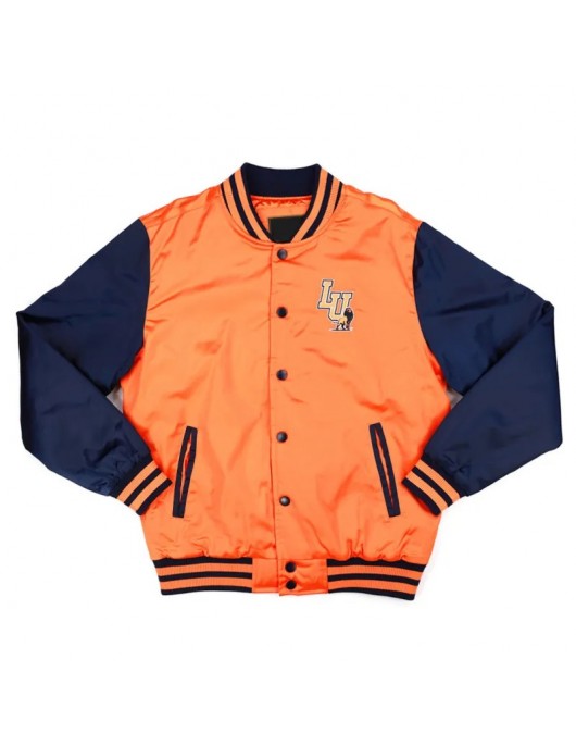 Langston University Orange and Navy Baseball Jacket