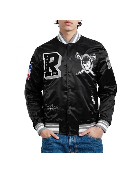 Las Vegas Raiders Best of Classic Rib Satin Jacket Las Vegas Raiders Best of Classic Rib Satin Jacket