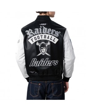 Las Vegas Raiders Best Of Men's Leather Varsity Jacket Las Vegas Raiders Best Of Men's Leather Varsity Jacket