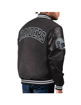 Las Vegas Raiders First Rounder Black Varsity Jacket