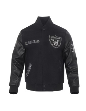 Las Vegas Raiders Full-Zip Black Varsity Jacket