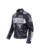Las Vegas Raiders Men’s Moto Leather Jacket Las Vegas Raiders Men’s Moto Leather Jacket