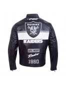 Las Vegas Raiders Men’s Moto Leather Jacket Las Vegas Raiders Men’s Moto Leather Jacket