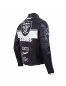 Las Vegas Raiders Men’s Moto Leather Jacket Las Vegas Raiders Men’s Moto Leather Jacket