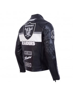 Las Vegas Raiders Men’s Moto Leather Jacket Las Vegas Raiders Men’s Moto Leather Jacket