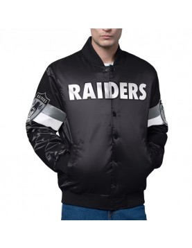 Las Vegas Raiders Triple Option Varsity Satin Jacket