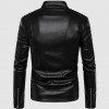 Leather Jacket with Stand-Up Collar Leather Jacket with Stand-Up Collar