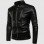 Leather Jacket with Stand-Up Collar