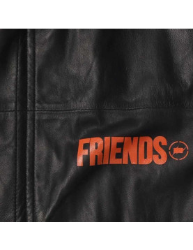 Leather Vlone Friends Black Coat