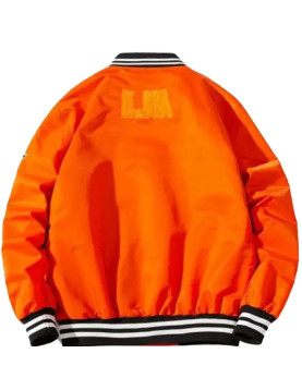 Leora Toy Hip Hop Orange Varsity Jacket