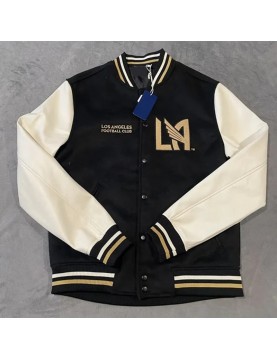 Los Angeles FC Black and White Letterman Jacket