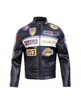 Los Angeles Lakers Men's Moto Jacket Los Angeles Lakers Men's Moto Jacket