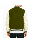 LS Pounders GTA 5 Olive Green and White Varsity Jacket