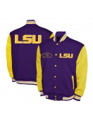 LSU Tigers Fleece Purple and Gold Varsity Jacket