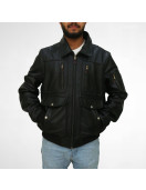 Man Wear shotblack biker leather jacket