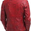 Mens Sheepskin Leather Cafe Racer Biker Jacket Maroon Mens Sheepskin Leather Cafe Racer Biker Jacket Maroon