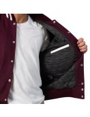 Maroon Wool Body & Bright White Leather Sleeves Letterman Jacket