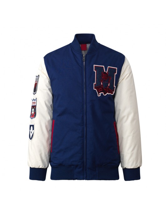 Melbourne Demons Navy White Varsity Jacket – Collegiate Baseball Letterman Style