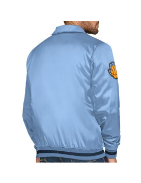 Memphis Grizzlies Stitch Applique Light Blue Satin Jacket