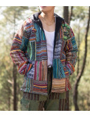 Men's Boho Patchwork Fleece-Lined Winter Jacket