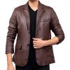 Men's Brown Leather Blazer Men's Brown Leather Blazer