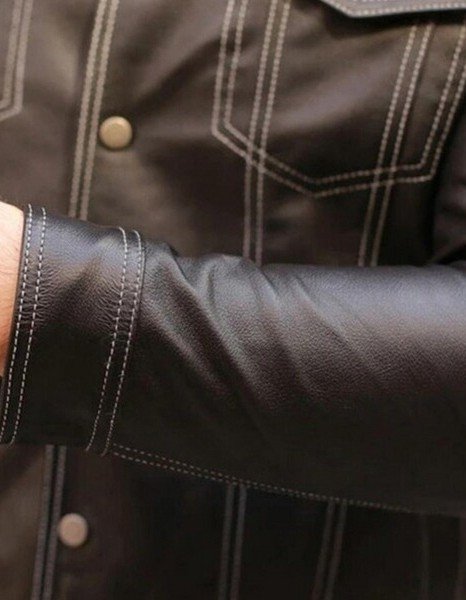 Men's Brown Leather Shirt Men's Brown Leather Shirt
