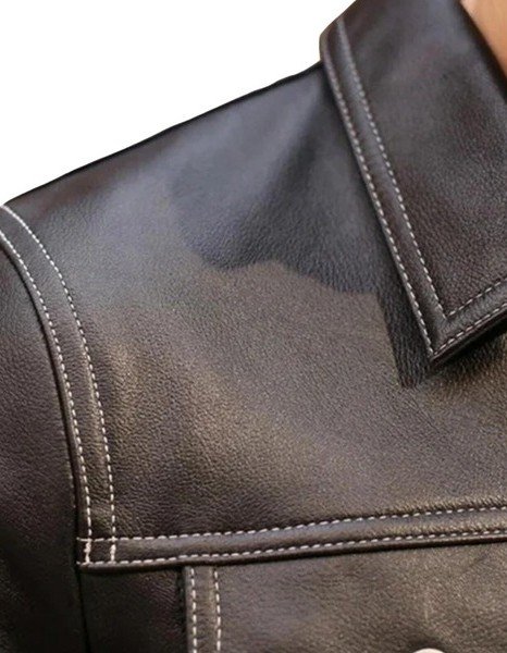 Men's Brown Leather Shirt Men's Brown Leather Shirt