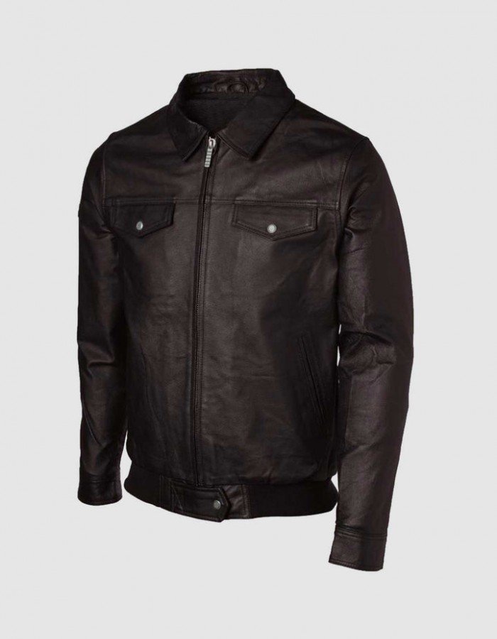 Men's Expressive Brown Bomber Leather Jacket Men's Expressive Brown Bomber Leather Jacket