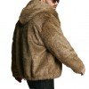 Men's Gray Wolf Faux Fur Bomber with Oversized Hood - Short Furry Hooded Jacket Men's Gray Wolf Faux Fur Bomber with Oversized Hood - Short Furry Hooded Jacket