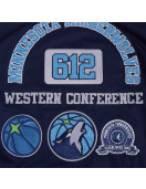 Men's Minnesota Timberwolves Navy Area Code Twill Full-Zip Jacket