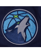 Men's Minnesota Timberwolves Navy Area Code Twill Full-Zip Jacket