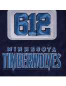 Men's Minnesota Timberwolves Navy Area Code Twill Full-Zip Jacket
