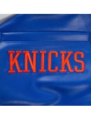 Men's New York Knicks "City Signature" Royal Blue & White Leather Varsity Jacket