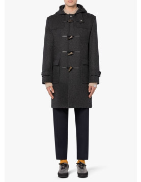 Men's WEIR Grey Hooded Wool Duffle Coat