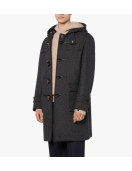 Men's WEIR Grey Hooded Wool Duffle Coat