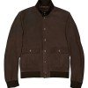 Men Brown Suede Leather Jacket